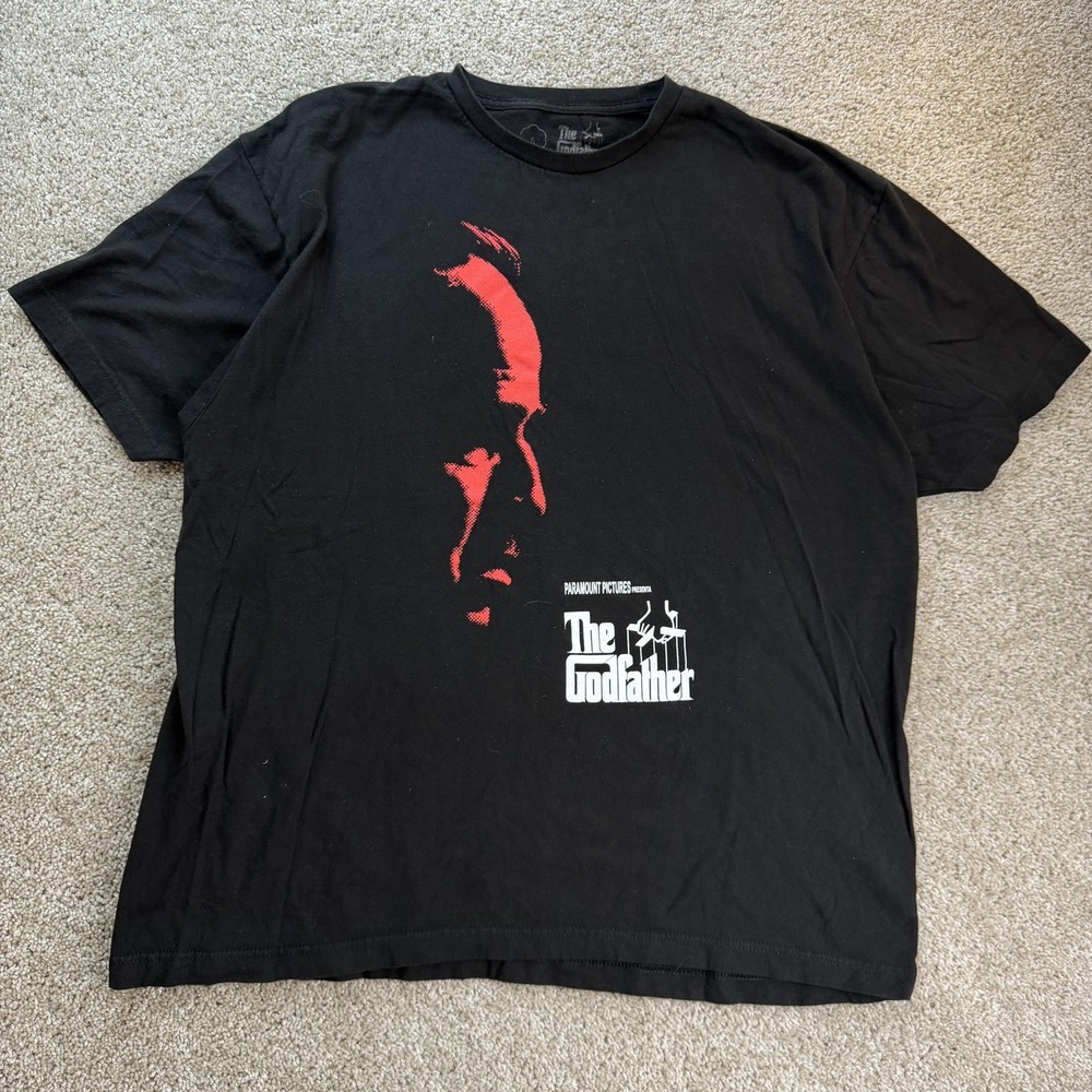 The Godfather Shirt Mens 2XL Black Movie Logo Graphic Tee T-Shirt Short Sleeve